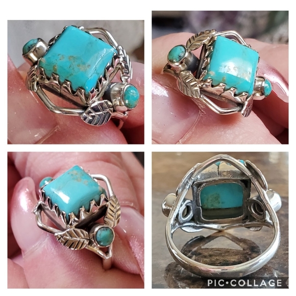 Genuine Arizona Blue Mojave Turquoise Ring 8 - Picture 4 of 6